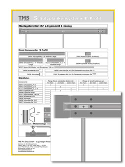 Montagetafel ESP 2.0 gerammt 190er Sigma-Pfosten 1-holmig